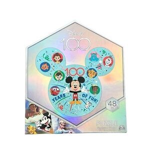 Disney 100Th Anniversary 48-Piece Puzzle 100 Years of Fun Mickey Ears Disney NEW